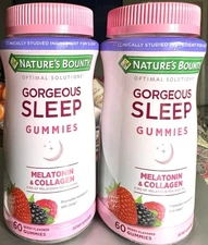 2-Pk Nature's Bounty GORGEOUS SLEEP Gummies 60ct Exp 1/26