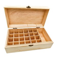Unfinished Wooden Storage Organizer Box with Lid, Unpainted Wood Case Box for...