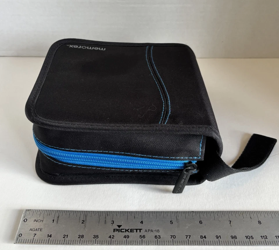 Estuche de viaje Memorex 48 unidades LifeStyle soporte para CD y DVD azul y negro estuche con cremallera Foto 4 de 4