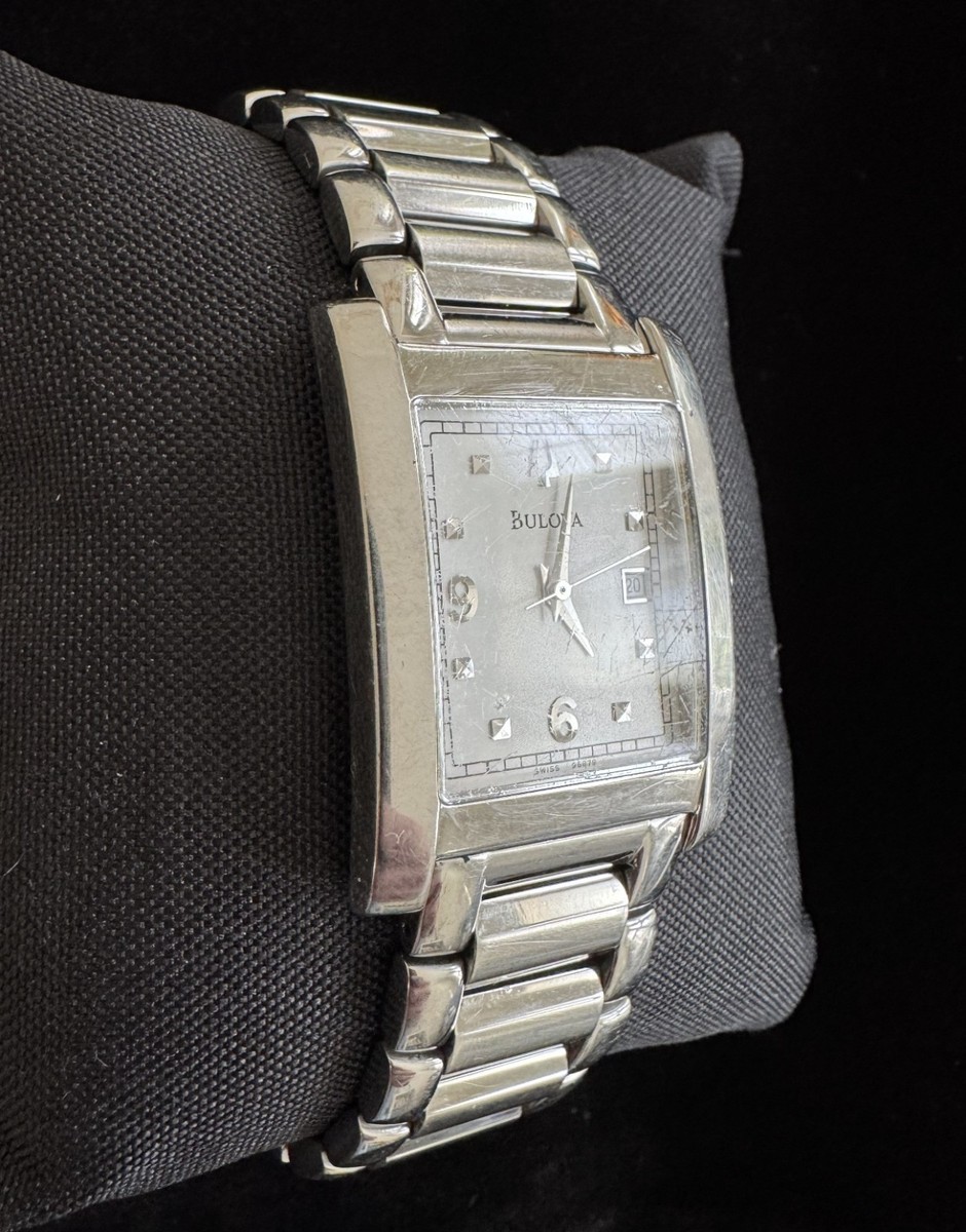 Bulova Men's Watch Quartz A2 Swiss 96B79 Stainless Steel White