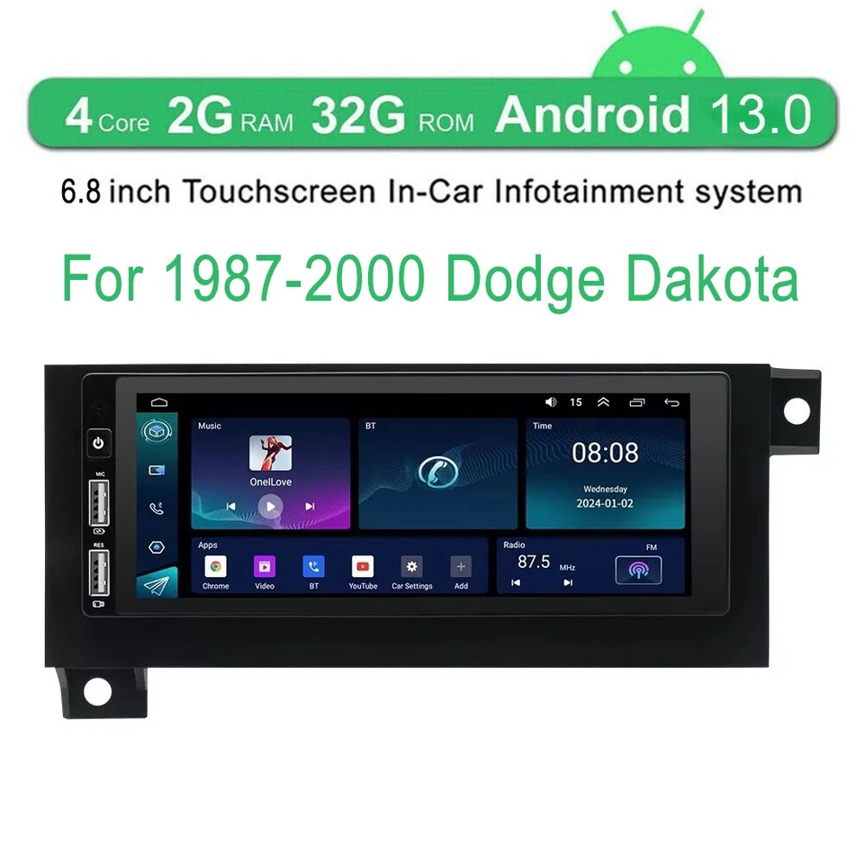 PARA 1987-2000 DODGE DAKOTA CARPLAY RADIO COCHE ANDROID GPS FM ESTÉREO DSP BT 2+32GB Foto 4 de 4