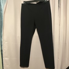 Elie Tahari Women's Black Skinny Pants Knit Viscose Blend Mid Rise Zip Closure