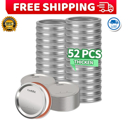Canning Lids and Rings 52 Count Regular Mouth Mason Jar Band for Ball Kerr Jars