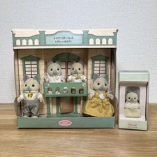 Sylvanian Families Urban Life Gray Cat Family Set Rare Vintage Collectible