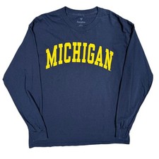 Fanatics MSU NCAA Michigan State University Long Sleeve Shirt Cotton Blue Large