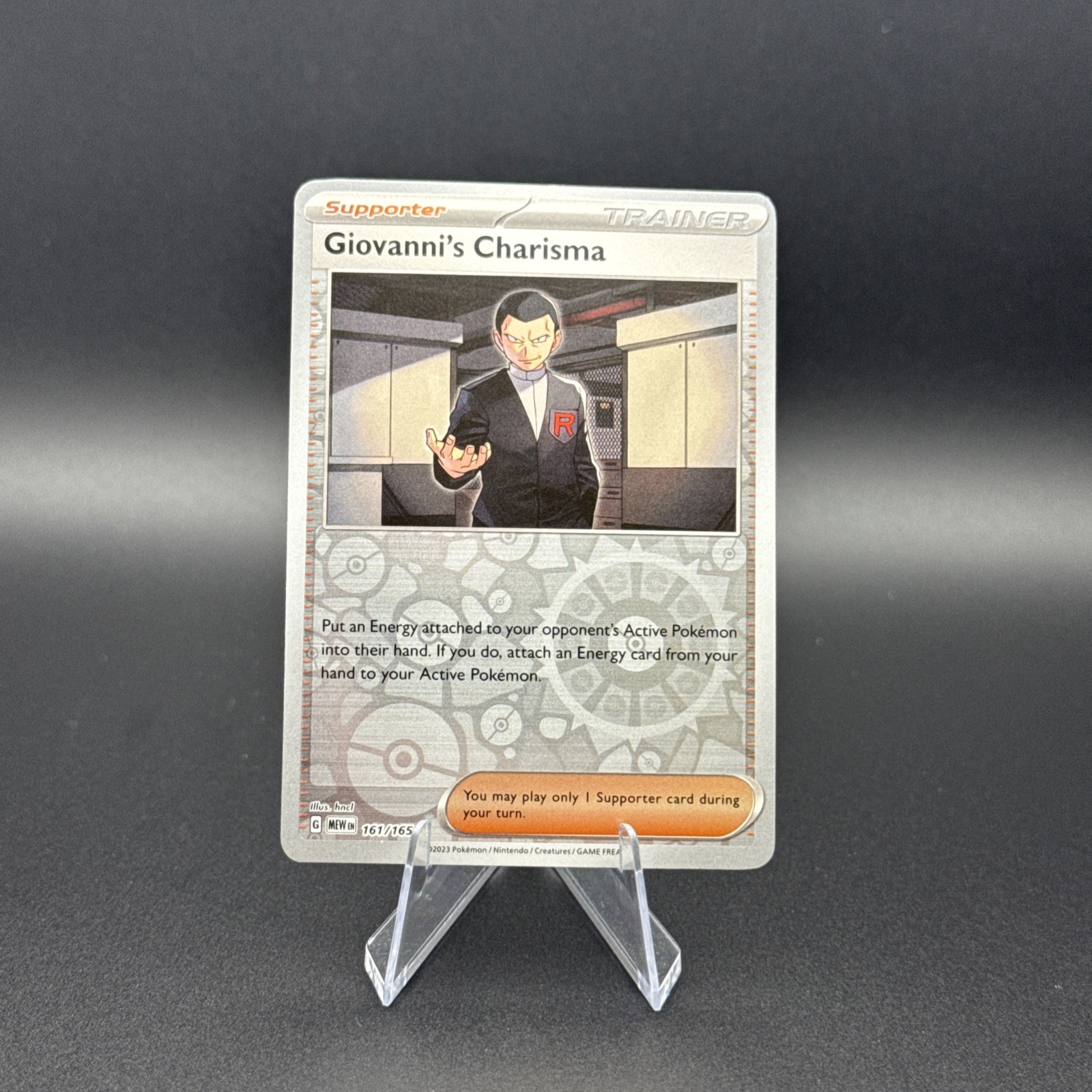 Giovanni's Charisma 161/165 Reverse Holo - Scarlet & Violet 151 - Pokemon TCG NM