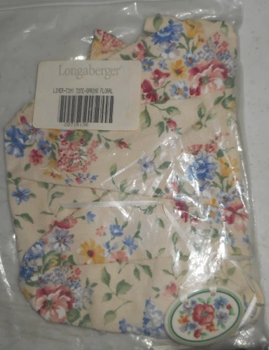 Longaberger Tiny Tote Basket Liner Spring Floral #20715138