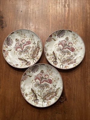 222 Fifth Gabrielle Cream 6.25  Appetizer Dessert Plates Set of 3