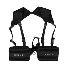 Unisex Black Chest Rig Bag Streetwear Vest Hip-hop Chest Bags Waist Pack