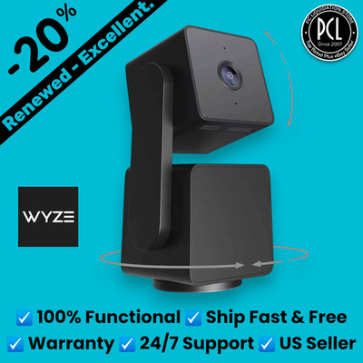  Wyze Cam Pan v3 Indoor/Outdoor Wifi 1080p Pan/Tilt/Zoom Security Camera Black 