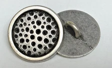 metal buttons pewter shank 2pcs 1"