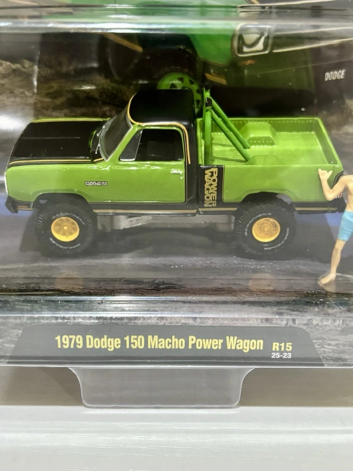 M2 Machines 2025 1979 Dodge 150 Macho Power Wagon 1:64 R1525-23 1:64 Green NEW - Image 2 of 4