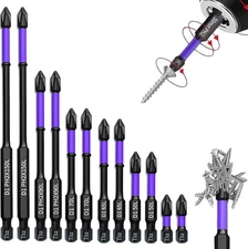 6/12pcs Magnetic Screwdriver Bits Set Shockproof Non-Slip Phillips Hex Shank