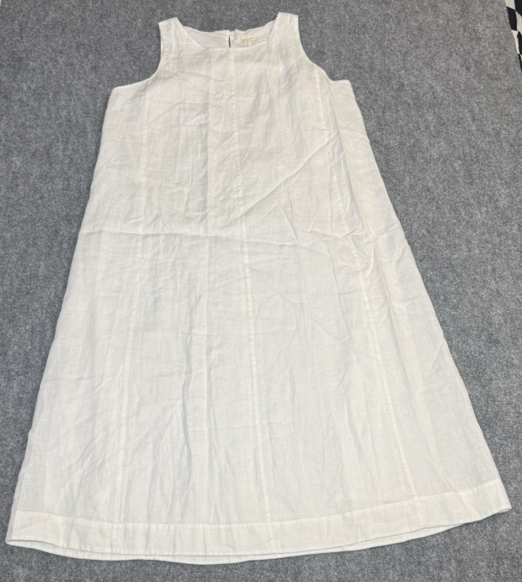 Eileen Fisher Dress Womens XL Linen Long Sleeve Tunic Minimalist Organic Cotton