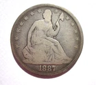 1887 SEATED LIBERTY HALF DOLLAR 50c COIN PHILADELPHIA MINT NICE COLLECTOR RARE