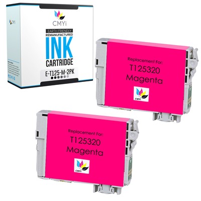 CMYi 2-Pack Compatible T125 Magenta Ink for Epson Stylus NX125 Workforce 320