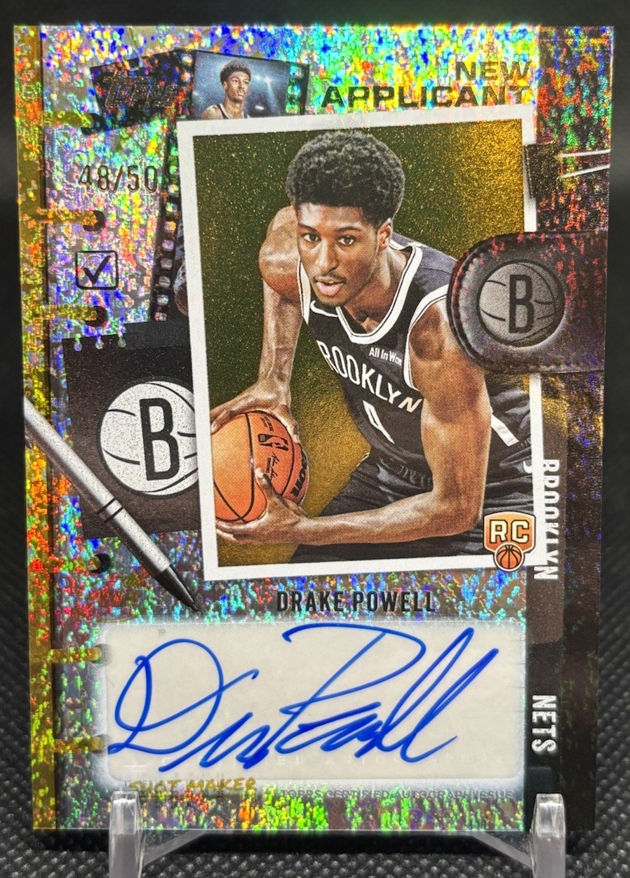 2025-26 Topps Drake Powell RC New Applicant Gold Holofoil Auto /50 Brooklyn Nets
