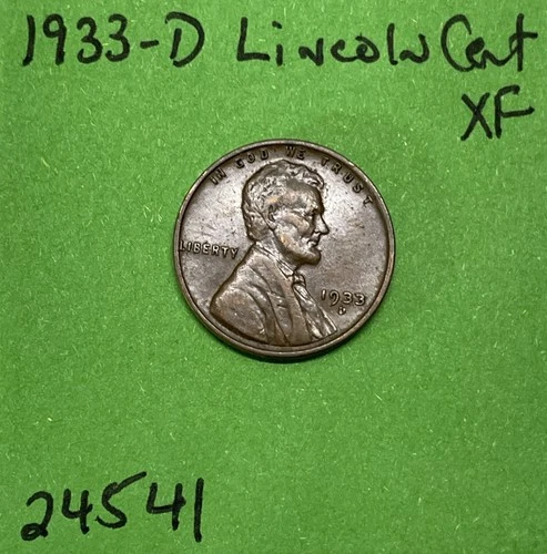 1933 D Lincoln Wheat Cent / Penny 1c Xf Extra Fine