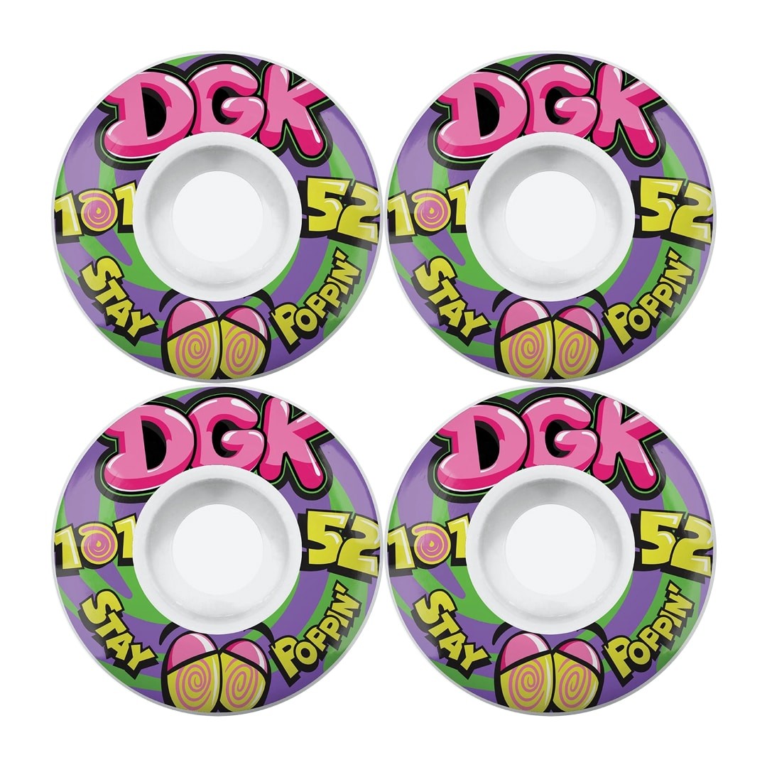 Колесный набор DGK Dirty Ghetto Kids Stay Poppin белый с крепежными колесами диаметром 52 мм 6190₽