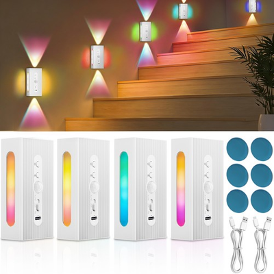 #ad #ad Magnetic Rechargeable LED Smart RGB Motion Sensor Ambient Wall Step Night Lights $48.89