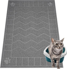 Cat Litter Box Mat, 35" X 24" Large Kitty Litter Trapping Mat Keep Floor Clean,