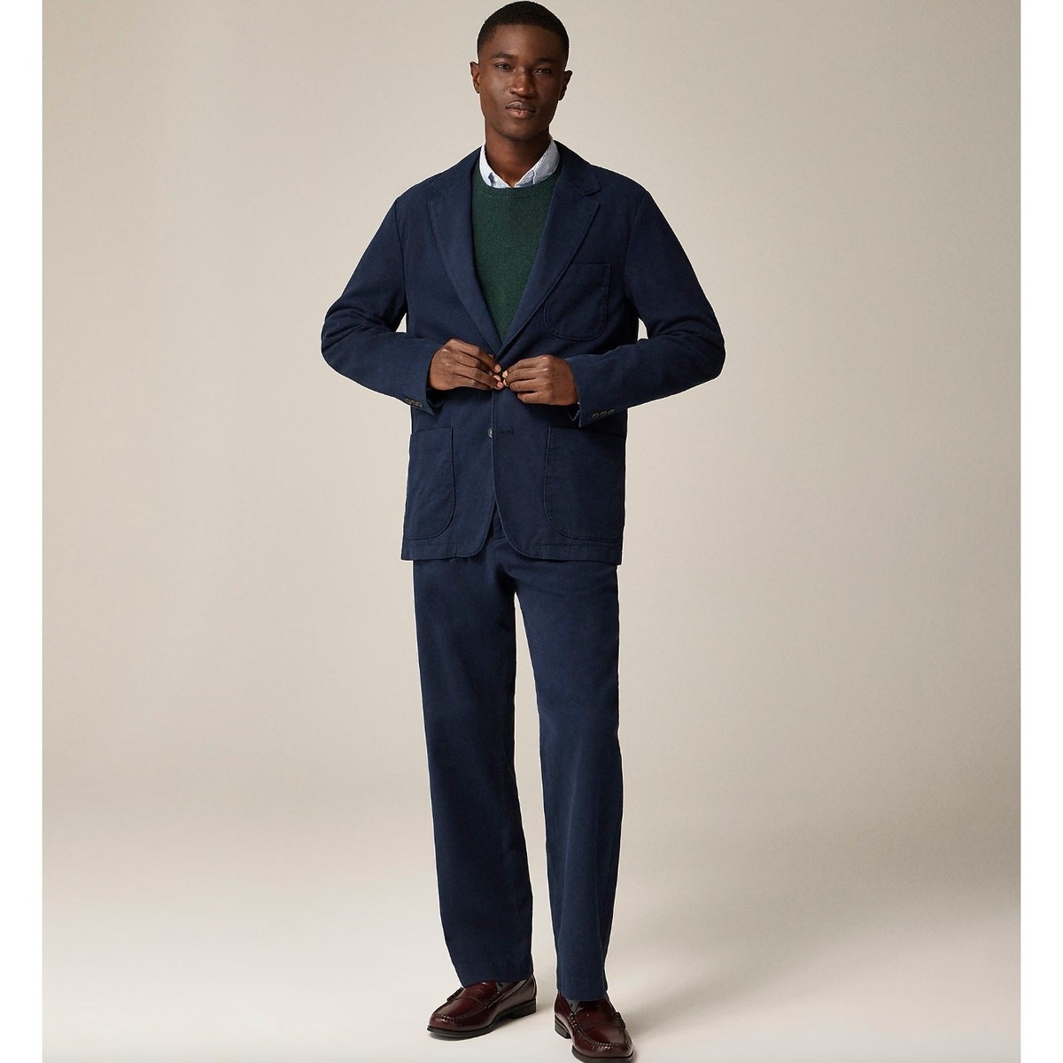 アキコオガワ 22AW クレープジョーゼット ジャケット 40 ネイビー