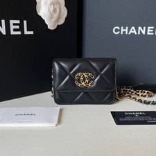 Chanel 19Bag Mini Wallet On Chain WOC Black Leather Gold Hardware [Duties Paid]