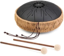 Meinl Sonic Energy Medium Octave Steel Tongue Drum, B Minor - 10 inch, Black