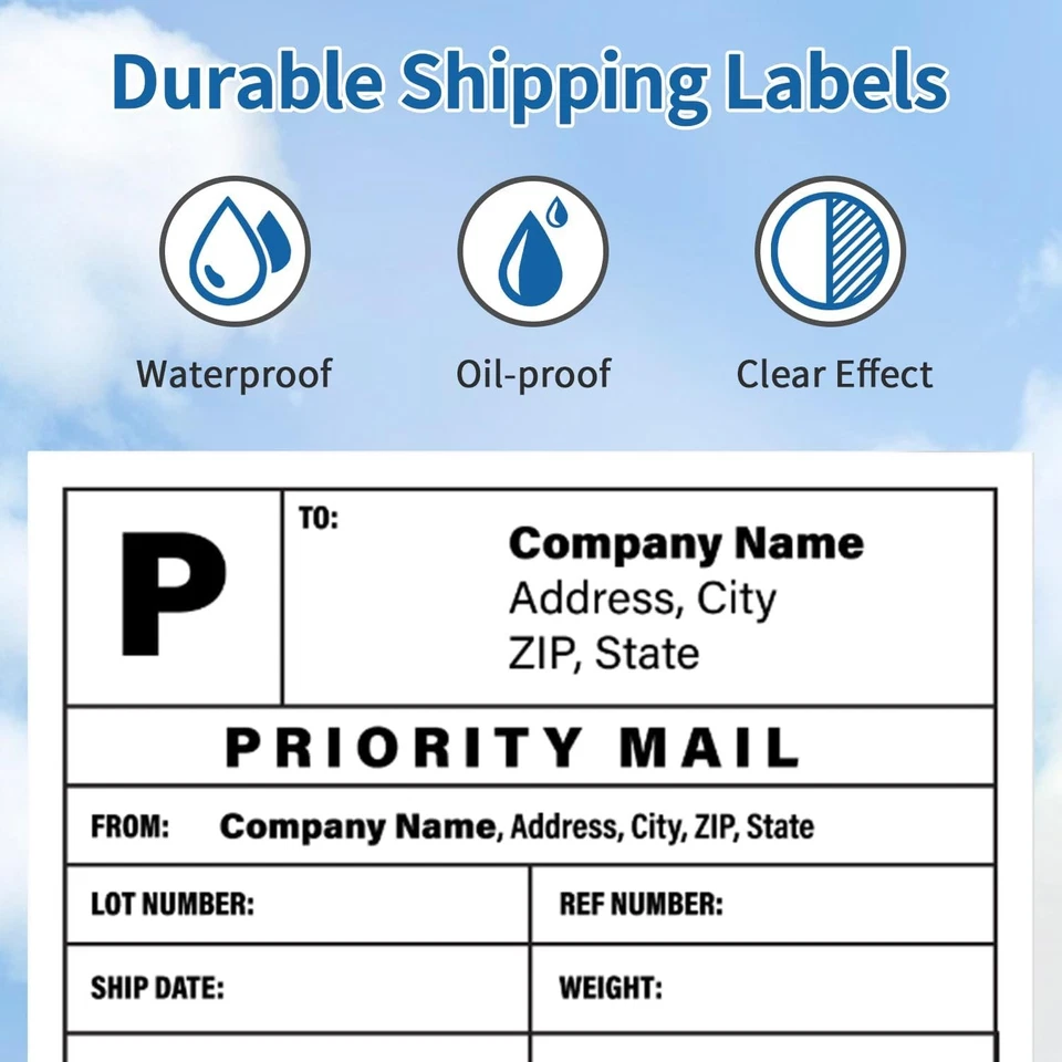 100PCS 4"x6" Fanfold Direct Thermal Shipping Labels for Zebra & Rollo Printers - Image 2 of 4