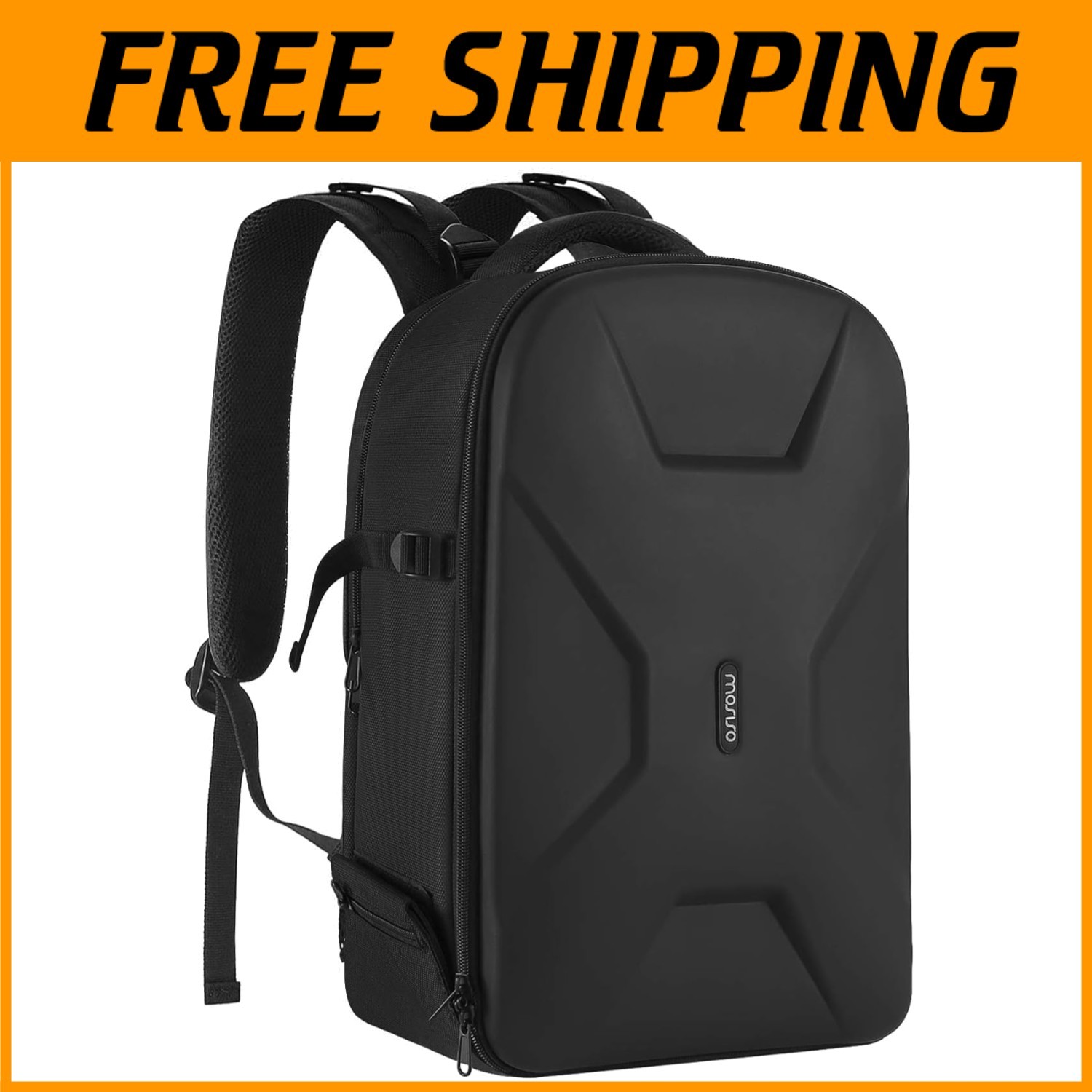 Black Camera Backpack with Tripod Holder, Laptop Compartment