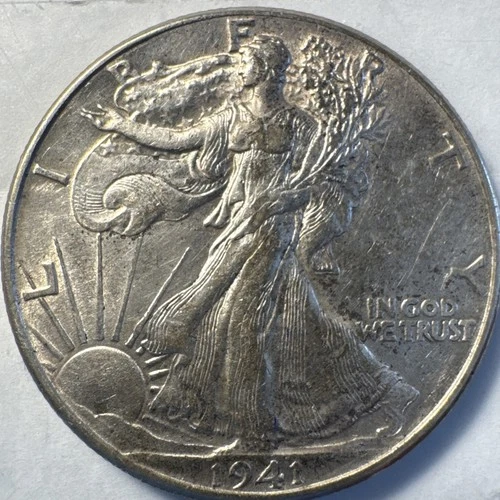 1941-P Walking Liberty Half Dollar 50c AU/BU Condition 90% Silver