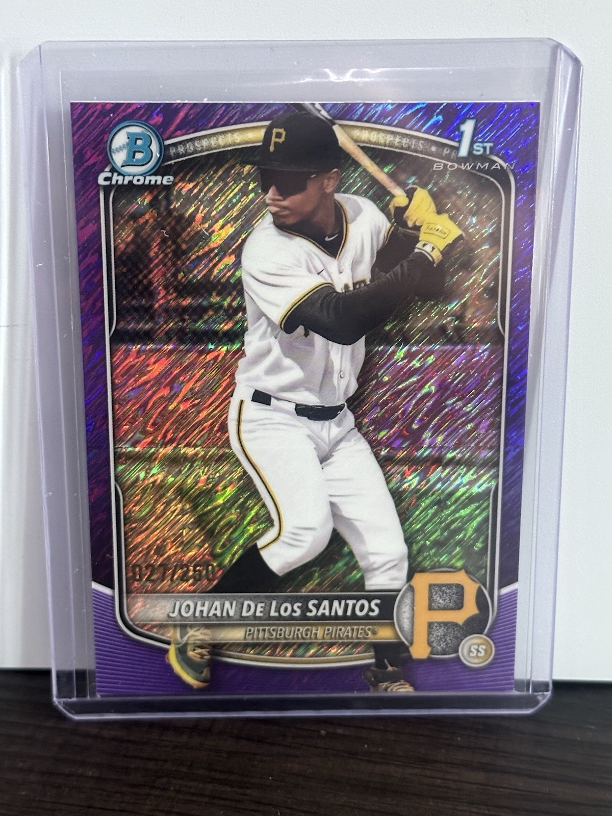 2025 Bowman Chrome - Johan De Los Santos /250 1st Purple Shimmer Ref #BCP-163