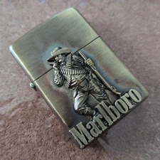 Zippo Marlboro Cowboy Metal Gold Brass Lighter