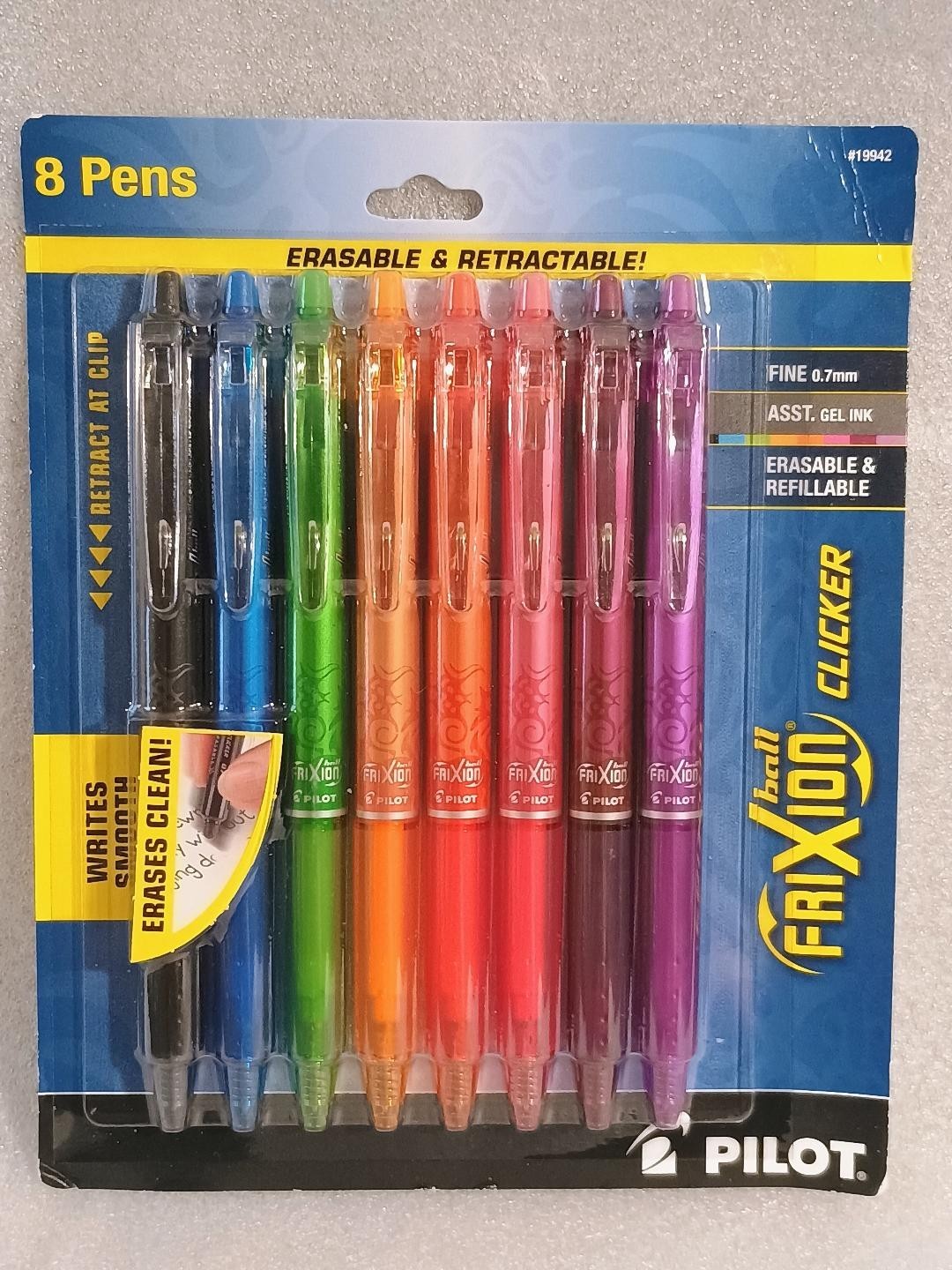 Pilot Ball Frixion Clicker Erasable Retractable Pens 8 Pack 