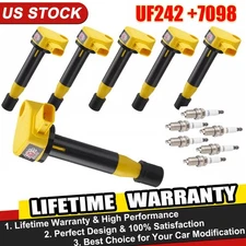 UF242 Ignition Coil and Iridium Spark Plug For Honda Accord Odyssey Acura CL TL