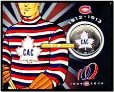 CANADA 2009 CANADIENS HABS VINTAGE MAILLOT CAC RARE PIÈCE DE 50 CENTS COLORÉE UNC