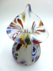 Jack In The Pulpit Bud Vase MILLIEFIORI Hand Blown Swirl Art SATIN  Glass Murano