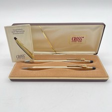 Vintage NOS Cross 10K Gold-Filled Pen  Pencil Set AT T Corporate Logo Box