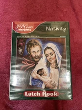 NEW Vintage J & P Coats Nativity Latch Hook Kit Mary Joseph Baby Jesus Christmas
