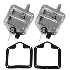 T-Handle Trailer Door Latch 2 PCS Stainless Steel Lock with Keys for RV Truck