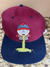 1998 Vintage South Park Stan Puke Puking Comedy Central Maroon Strapback Hat Cap