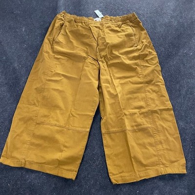 PILCRO Porto Wide-Leg Crop Pants Women's Size 2X Brown