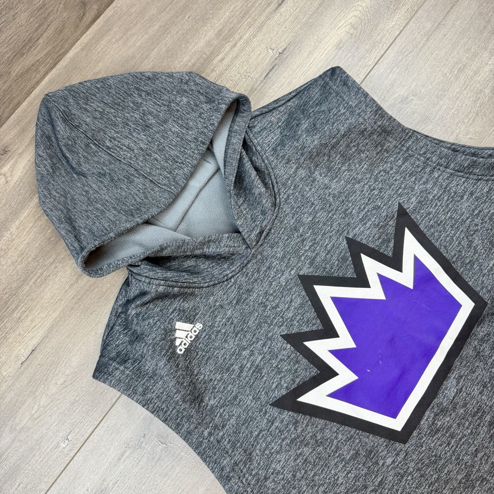 Adidas Sacramento Kings NBA Sleeveless Hoodie Fleece Climawarm Sweatshirt Men's thumbnail 4