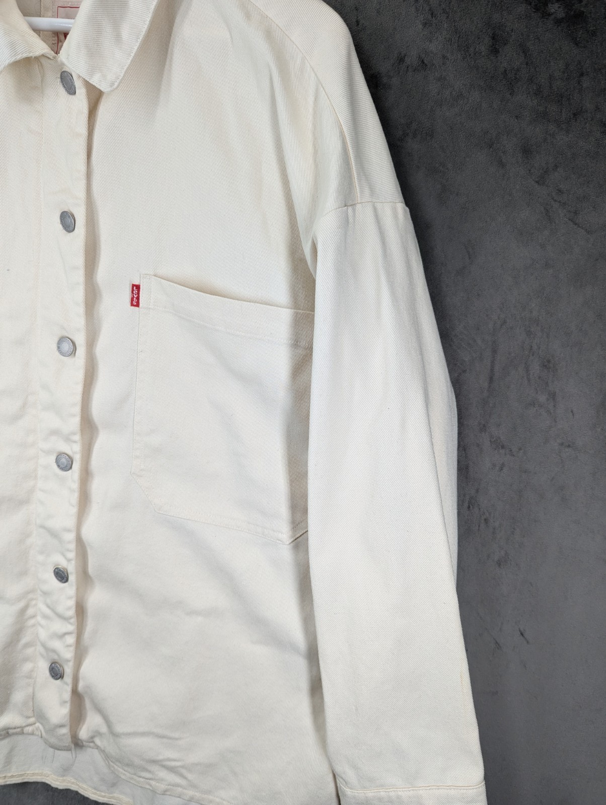 Levi's Womens Utility Shirt Jacket Size Large -XL Chore Engineer Button & Zip image 2