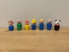 Lot of 7 Vintage Fisher Price Little People Figures Plastic Toy Farmer Dog NICE
