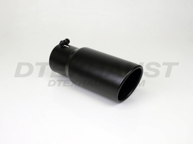 Different Trend Exhaust Tip: Black Powder Coated Bolt On 5" x 12" Rolled Slant