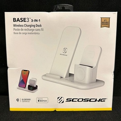 BRAND NEW SCOSCHE Base3 3-in-1 Wireless Charging Dock