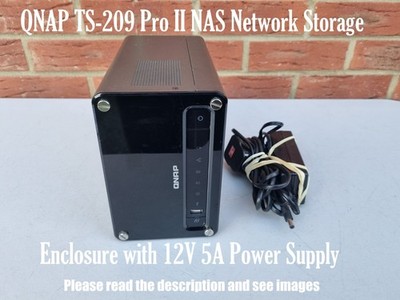 QNAP TS-209 Pro II NAS Netzwerkspeichergehäuse mit 12V 5A Netzteil getestet