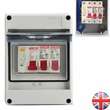 2 Way Garage Shed Camper Van Caravan Consumer Unit Fuses Box with RCD and 2x MCB