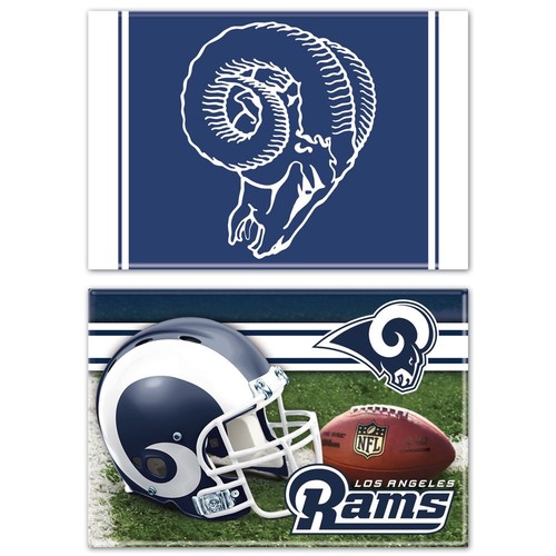 LOS ANGELES RAMS RETRO LOGO & HELMET 2-PACK 2.5" x 3.5" METAL MAGNET WINCRAFT - 第 1/1 張圖片